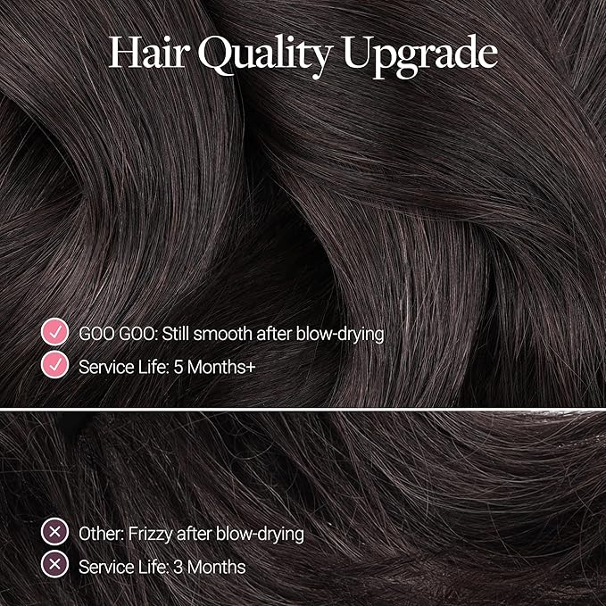 GOO GOO Mini Flat Tip Hair Extensions K Tip, Invisible Hot Fusion Human Hair Extensions, 20inch 50g 63S, 1 Jet Black