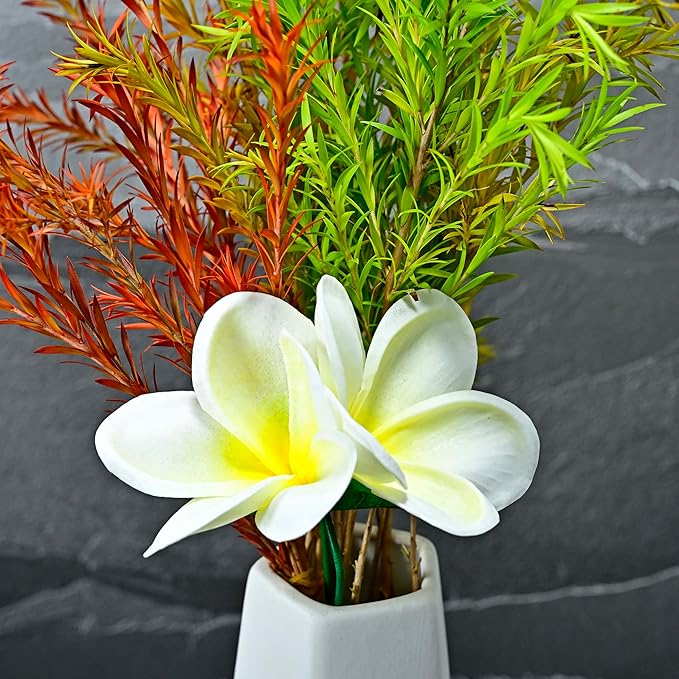 Pack of 2 Real Touch Flowers Hawaiian Flower Hair Clips Plumeria Hibiscus Hair Clips Handmade Hair Accessories for Beach Wedding Bridal Party Mother's Day Women Girls Holiday Gifts (c-811, 2pcs)