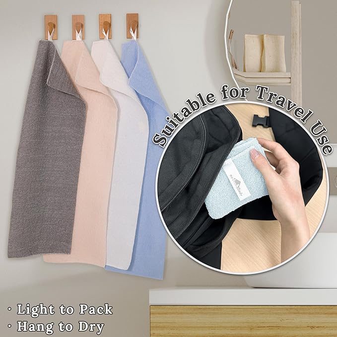 myHomeBody Exfoliating Washcloths for Showering, Loofah Body Scrubber Exfoliator, Back Shower Towel, Bath Washer for Exfoliation, Set of 2 (Color Will Be Shipped Randomly)