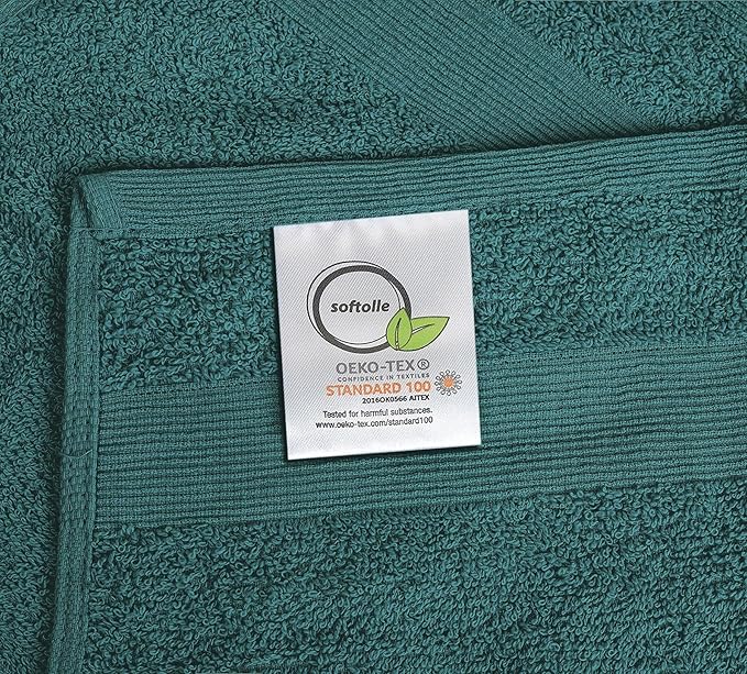 Premium Wash Cloths Pack of 12 (13" x 13") 100% Ring Spun Cotton | Luxury Washcloths | Ultra Soft Face Towels | Highly Absorbent Wash Cloths for face (Teal)