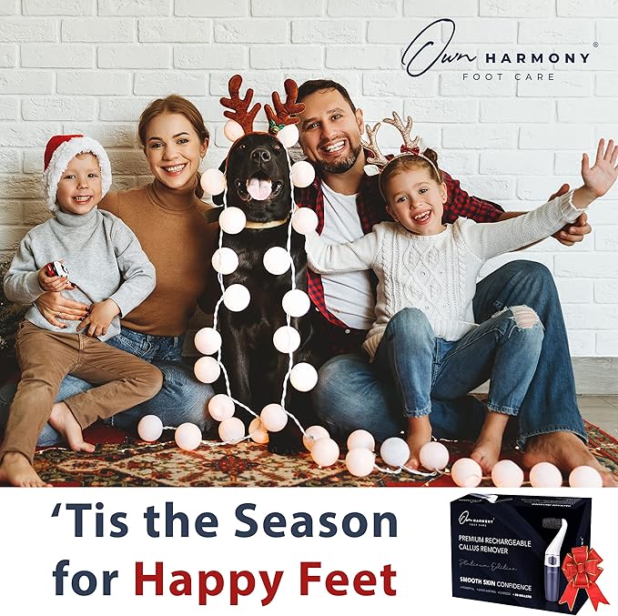 Electric Foot Callus Remover: Own Harmony Professional Feet Care Pedicure Tools, Rechargeable Feet Scrubber Dead Skin, Electronic Foot File Pedi Grinder, Best for Hard, Dry, Cracked Heels (3 Rollers)