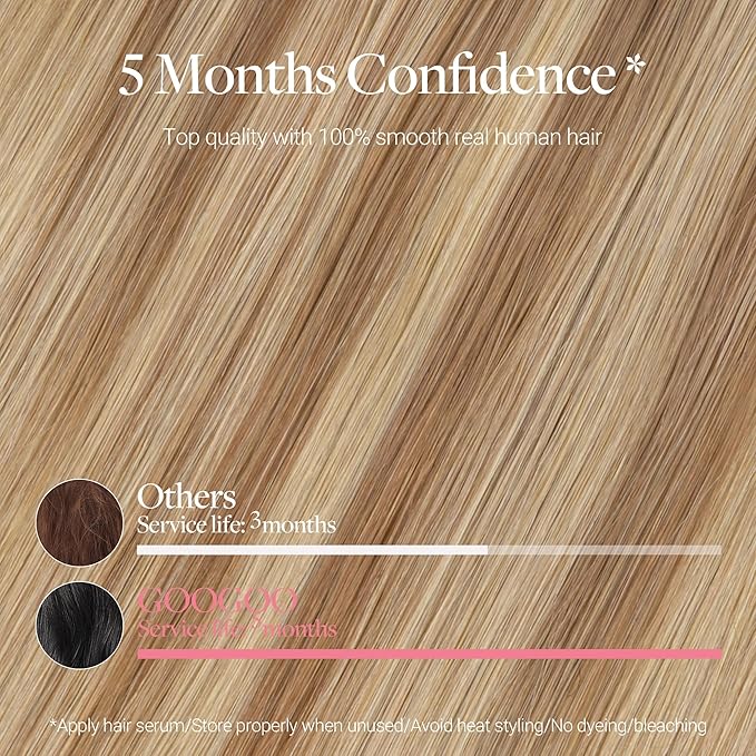 GOO GOO Clip in Hair Extensions Real Human Hair, Remy Human Hair Extensions Clip ins for Women, Natural Human Hair, 22inch 150g 9 Pcs, #12A/18H Ash Beige Blonde Blend