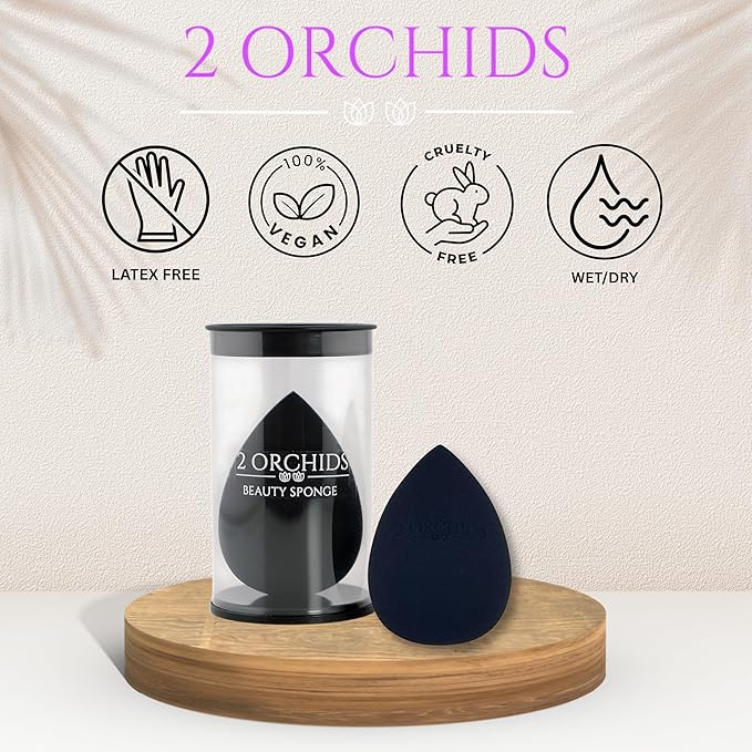 Beauty Blender Black Makeup Sponge– Premium Black Blender Foundation Applicator for Women & Teens, Versatile Face Sponge & Beauty Tool for Seamless Face Makeup and Professional Artists