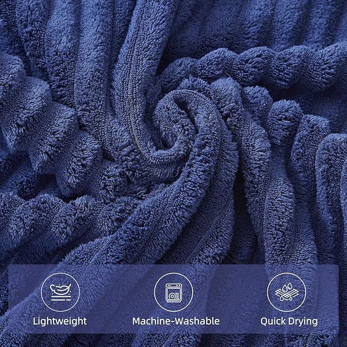 6-Piece Bath Towel Set(30"x60"), 2 Extra Large Bath Towel Sheets, 2 Hand Towels and 2 Washcloths - Highly Absorbent Quick Dry Microfiber,Ultra Soft Towel Set for Bathroom (Navy Blue)
