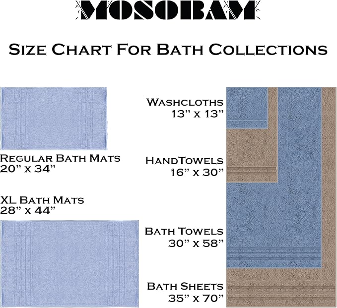 Mosobam Luxury Turkish Towels Bath Sheets 35X70 White 700 GSM Bamboo Viscose & Aegean Turkish Combed Cotton