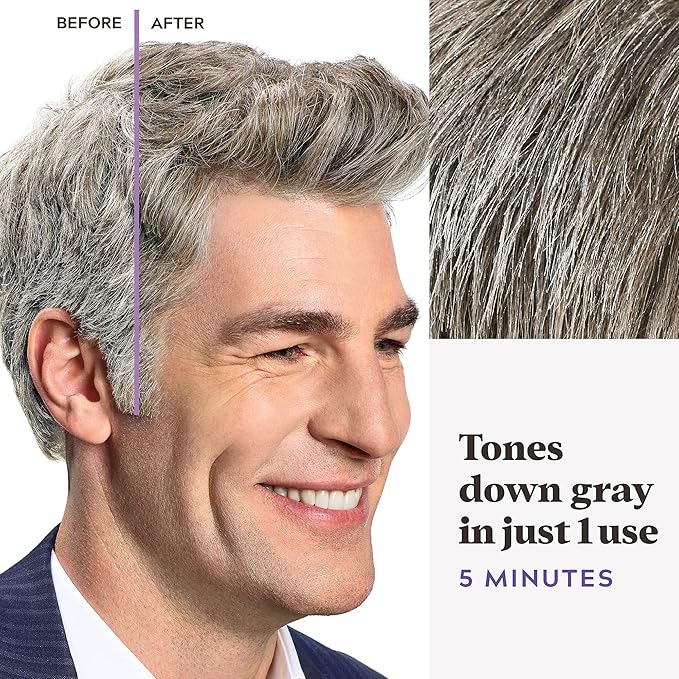 Just For Men Touch of Gray, Mens Hair Color Kit with Comb Applicator for Easy Application, Great for a Salt and Pepper Look - Light Brown, T-25, Pack of 2