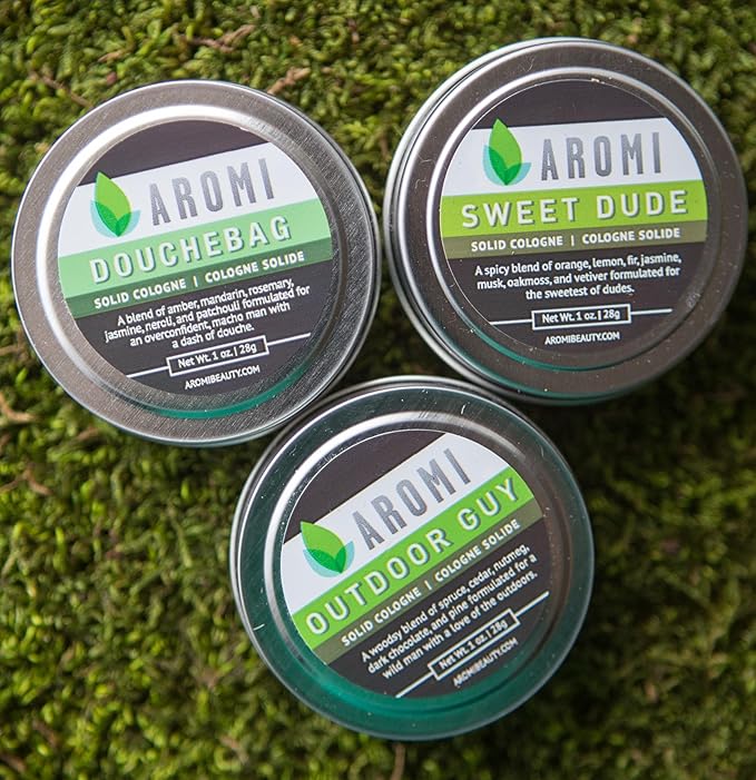 Aromi Solid Cologne | Spicy, Citrus Men's Fragrance, Oakmoss Scent, Vegan, Cruelty-free, Father's Day Gift Idea, Travel, Alcohol-free (Sweet Dude)