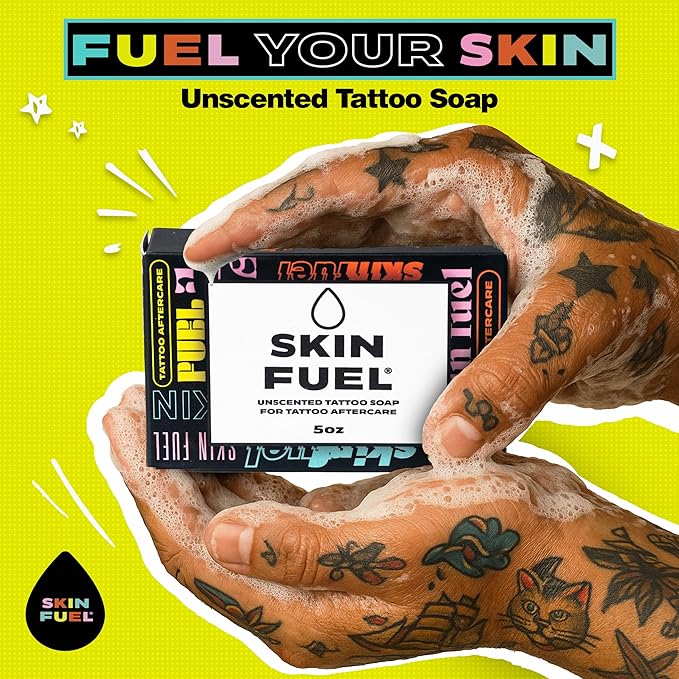 Tattoo Aftercare Kit – Cream & Unscented Soap for Tattoos with Jojoba Seed Oil, Shea Butter & Aloe – Plant-Powered Healing Ointment & Tattoo Wash for Fresh & Long-Term Ink Care (2-Piece Set)