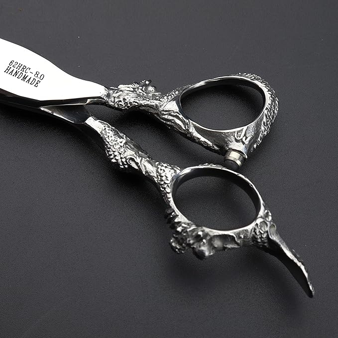 7" 7.5" 8"9" Professional Hairdressing Scissors Barber Salon Hair Cutting Dragon Shears (Large). (8 inch)