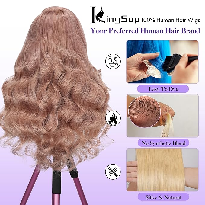 Ash Blonde Wig Human Hair 250 Density 28 Inch 13x6 Body Wave Colored Lace Front Wig Human Hair Pre Plucked, No Synthetic Blend True to Length Easy to Dye Tangle Free Shedding Free Triple Lifespan 3X