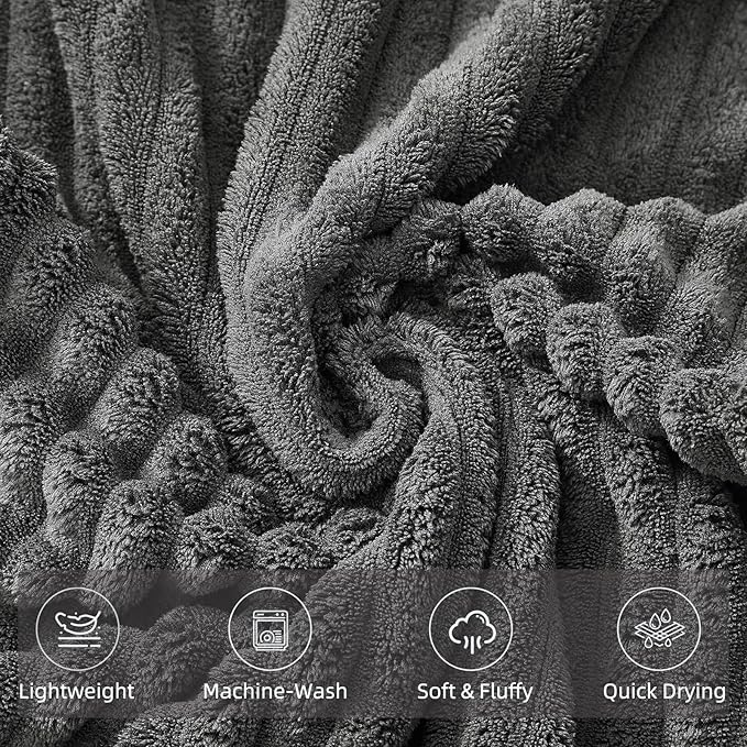 Extra Large Bath Towel Set of 6 (40"x80"),Oversized Bath Sheet Super Soft Highly Absorbent Microfibers Quick Dry Luxury Shower Towel for Bathroom Spa Gym Hotel Yoga (Charcoal Gray, 6Piece)