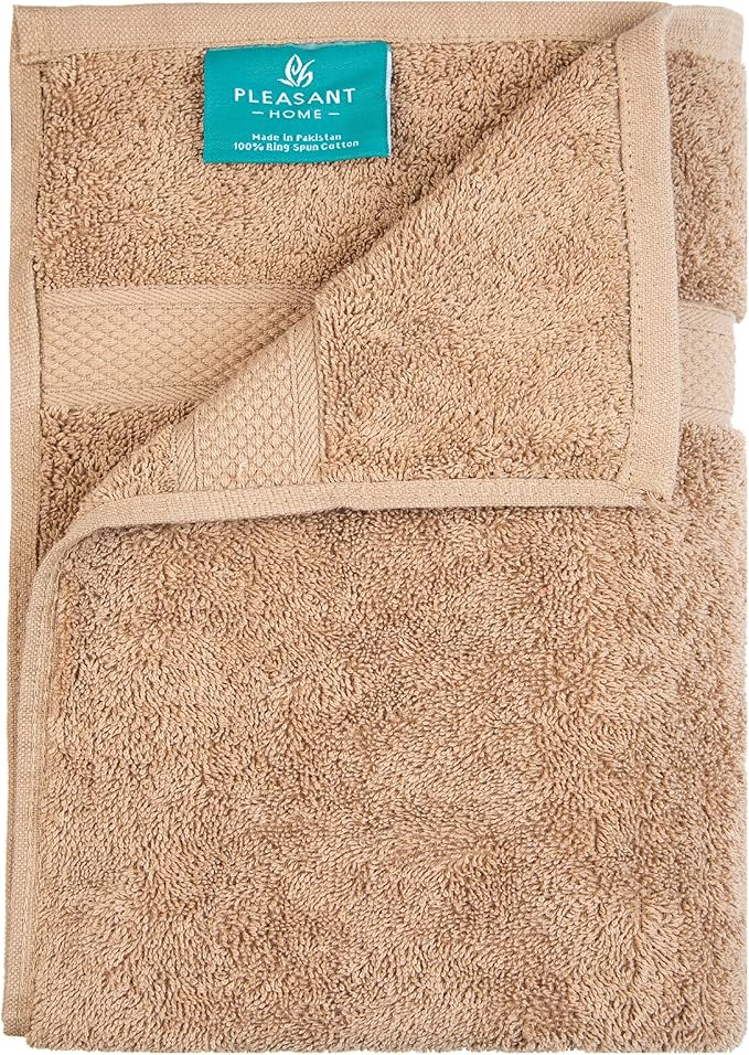 Pleasant Home Bath Towels Set of 6 (24” x 50”) 100% Cotton, 515 GSM | Lightweight, Soft & Highly Absorbent Luxury Towels for Bathroom | for Gym, Pool & Spa | 6 Pack, Mocha