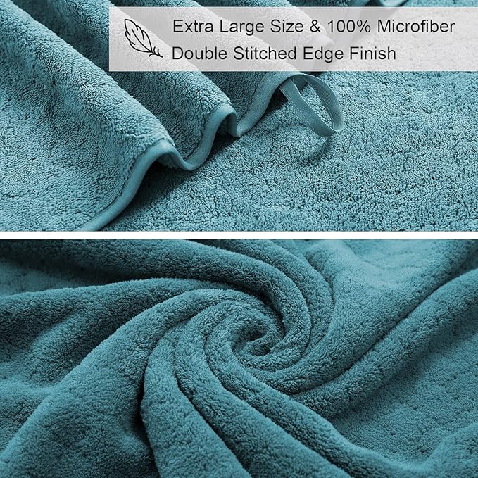 Ycosy 8-Piece Bath Towels Set,2 Oversized Large Bath Towels Sheet,2 Hand Towels and 4 Washcloths - 600 GSM Soft Luxury Towel Set,Highly Absorbent Quick Dry Towel Collection for Bathroom,Hotel and Spa
