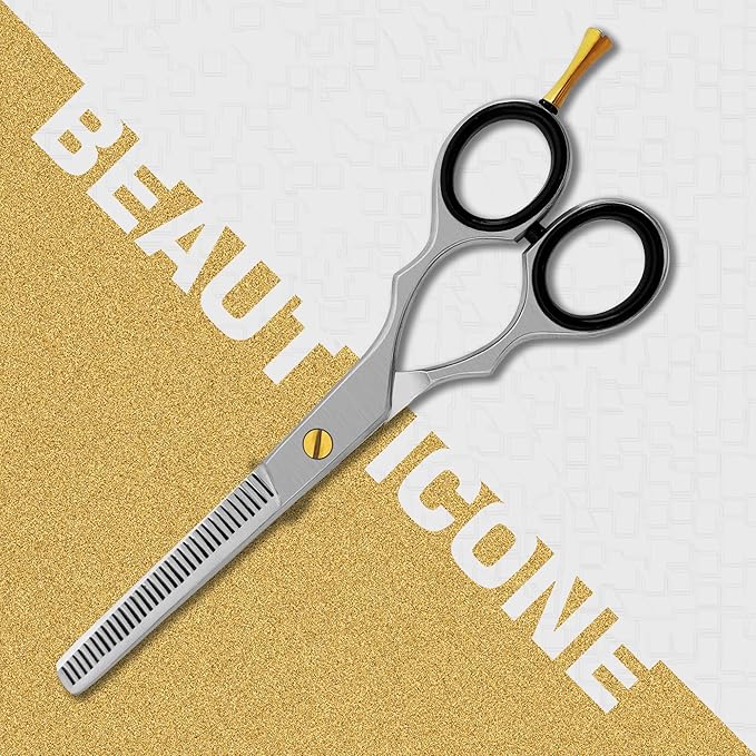 Hair Cutting & Thinning Scissors Set, Professional Barber Shears for Haircut Men/Women, Beard & Mustache Trimming Stainless Steel Hairdressing Scissors, Fixed Screw