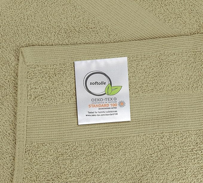 Premium Wash Cloths Pack of 12 (13" x 13") 100% Ring Spun Cotton | Luxury Washcloths | Ultra Soft Face Towels | Highly Absorbent Wash Cloths for face (Sage Green)