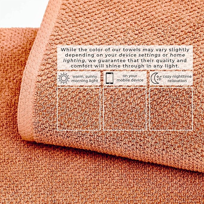 Great Bay Home 100% Cotton 4 Pack 54x27 Bath Towel Set - Absorbent, Quick-Drying, Durable Towels for Bathroom Decor - Low-Twist, Two-Ply Fibers (Dusty Rose)