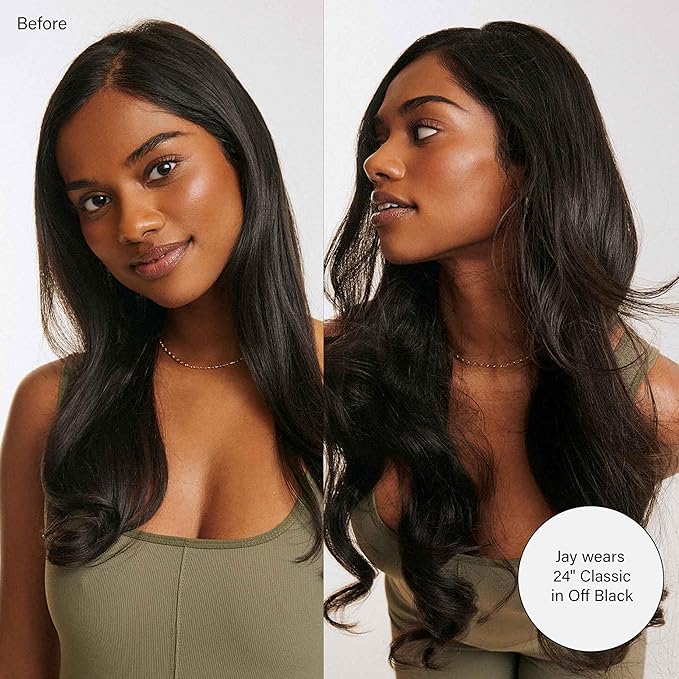 Luxy Hair 24" Mocha Brown Balayage Classic Clip-In Hair Extensions (240 grams) 100% Remy Human Hair, Natural,Volume, 10-Piece Set, Blends Easily