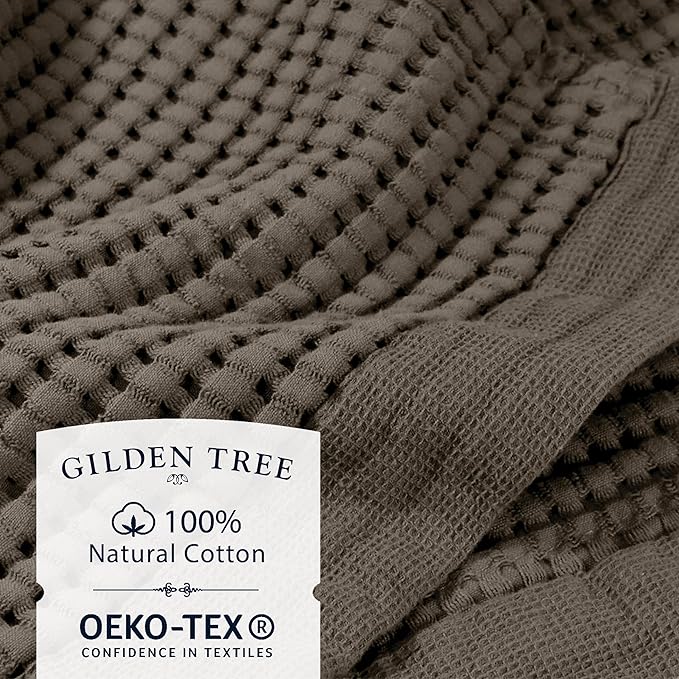 GILDEN TREE Waffle Bath Sheet Quick Dry Towel, Thin Luxury Bath Towels, 40x80 Large Bath Towels 2 Pack Bath Sheets, Modern Style (Stone)