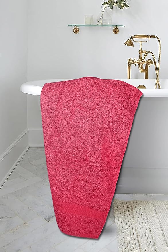 Softolle Luxury Bath Towels Set of 4 (27” x 54”) | Towels for Bathroom | Super Soft | Highly Absorbent Towels for Home, Spa, Gym (Raspberry)