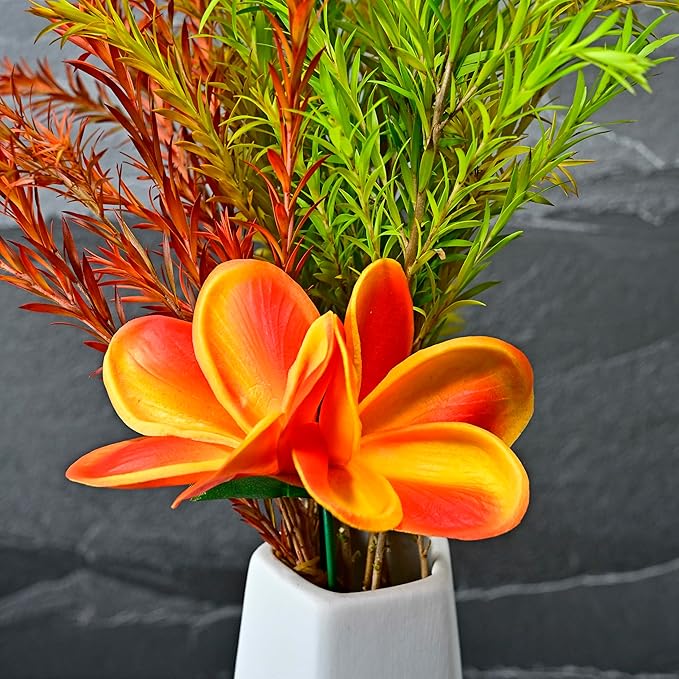 Pack of 2 Real Touch Flowers Hawaiian Flower Hair Clips Plumeria Hibiscus Hair Clips Handmade Hair Accessories for Beach Wedding Bridal Party Mother's Day Women Girls Holiday Gifts (c-819, 2pcs)