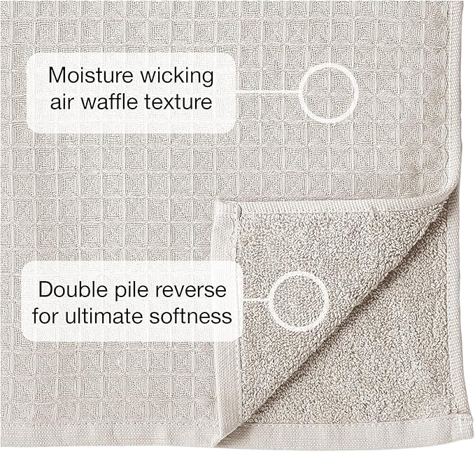 UCHINO Waffle Twist Cotton Weave Washcloth Towel for Bathroom Lightweight Absorbent Quick Dry Honeycomb Texture Solid Terry Loop Reverse 13" x 13", 1 Wash Cloth, Grey