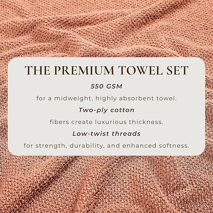 Great Bay Home Pink Hand Towel Set – 100% Cotton 6-Pack 26"x16", Absorbent & Quick-Drying, Soft & Durable