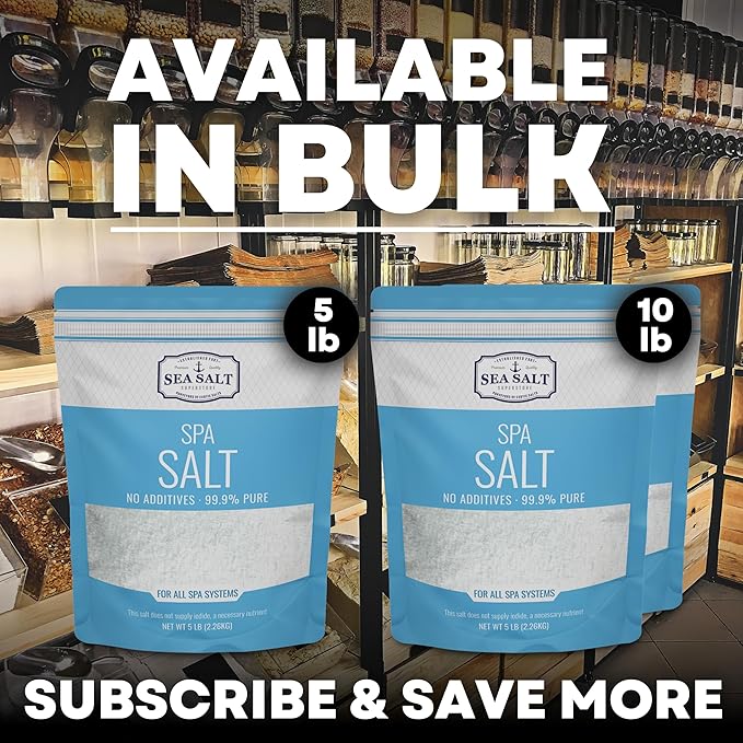 Hot Tub Spa Salt for Water Systems & Chlorine Generators, Pool Salt for Hotspring, Jacuzzi, Caldera, Ace, & Freshwater, 5 Lbs/500 Gallons