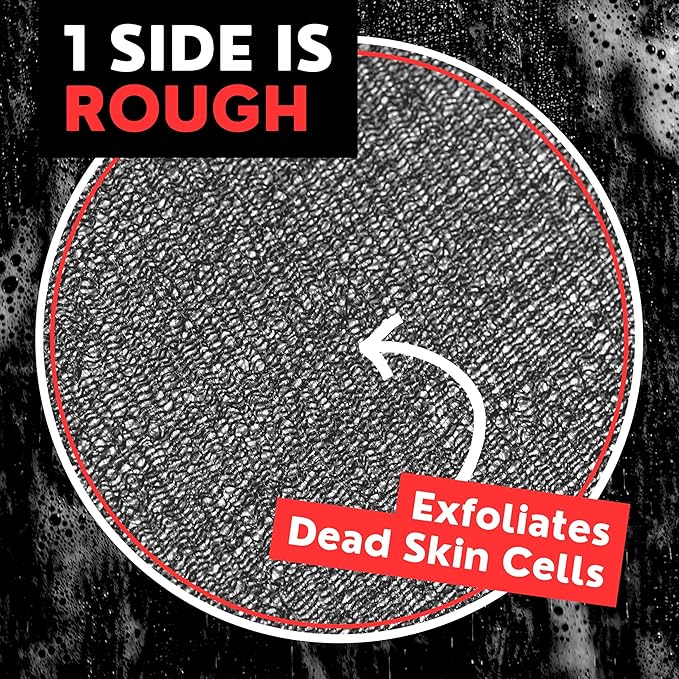 Bye Bye Loofah Double-Sided Exfoliating Washcloth with Hand Pocket – Rough & Soft Texture for Deep Clean, Smooth Skin, Fast Drying Body Scrubber for Shower or Bath