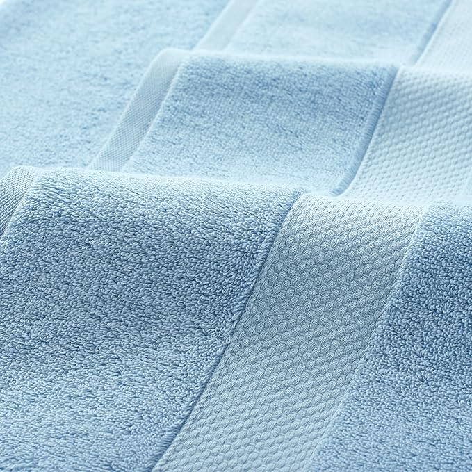 Aston & Arden Egyptian Hand Towels - Pack of 6 - Oversized Ultra Soft Thick & Absorbent, 100% Ringspun Egyptian Cotton Bathroom Towel for Spa, Hotel, 600 GSM, 16 x 30 in, Blue
