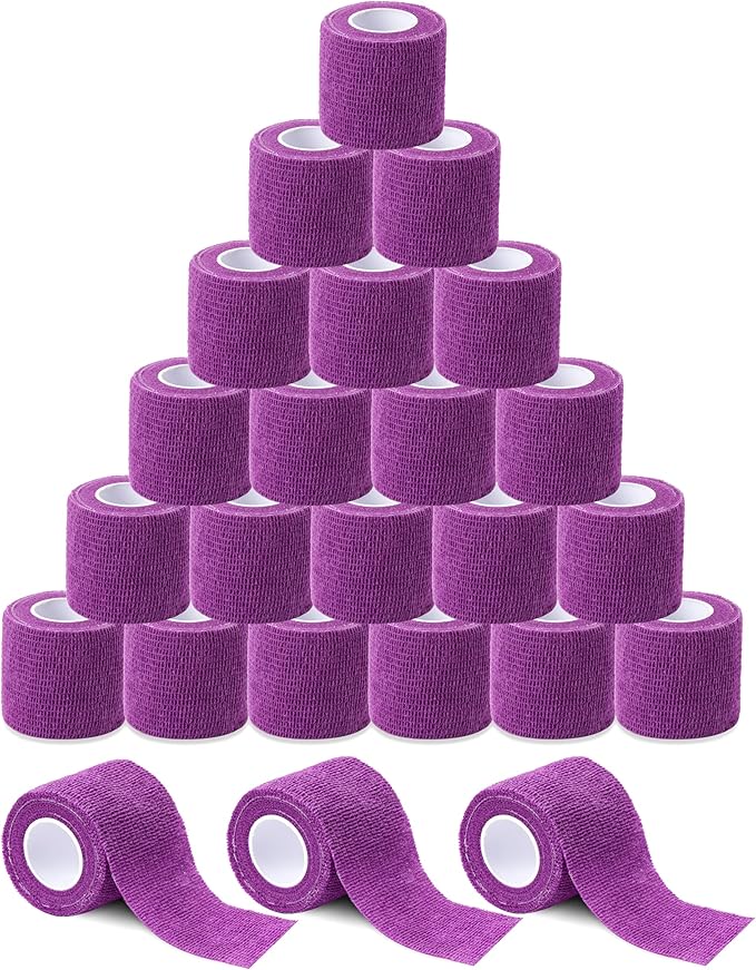 Sensi Wrap Grip Cover Sports Self Bandage Rolls 2-inch x 5-Yards 24pcs (Violet)