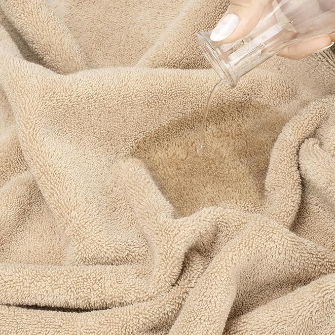 American Soft Linen Salem Washcloth Sets, 4 Piece Luxury 600 GSM 100% Cotton Washcloths for Bathroom, 13x13 inches Washrags Premium Quality Hand Face Towels, Beige