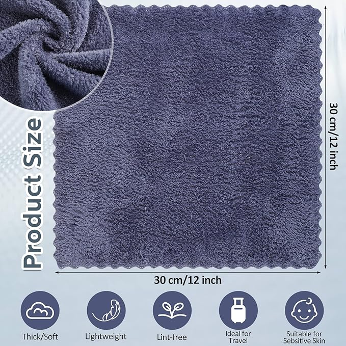 Newwiee 100 Pcs Washcloths Bulk Quick Drying Bathroom Wash Clothes 12 x 12 Inch Face Towels Microfiber Soft Hand Towel for Your Body Spa Fingertip(Dark Grey)