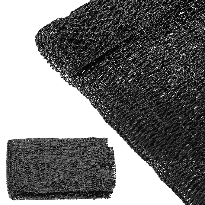 Geiserailie African Net Sponge Long Bathing Net Shower Body Scrubber Back Scrubber Skin Smoother Bathing Sponge for Daily Use or Stocking Stuffer(Black)