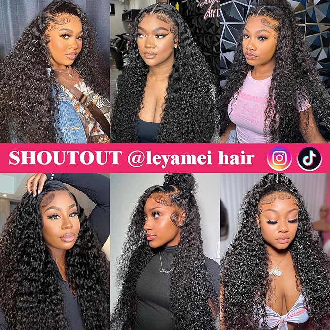 32 Inch Deep Wave Lace Front Wigs Human Hair 13x6 Hd Lace Front Wigs 180% Density For Women Wet And Wavy Glueless Wigs Pre Plucked With Baby Hair Deep Curly Wig Natural Black Color