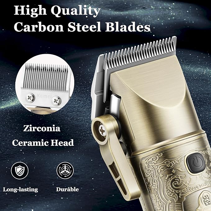 Kemei Professional Hair Clippers for Men, Beard Trimmer, Electric Shaver for Men, 3 in 1 Barber Clipper Kit LCD Display, Gift Sets