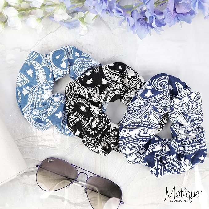 Soft Paisley Scrunchy - Black