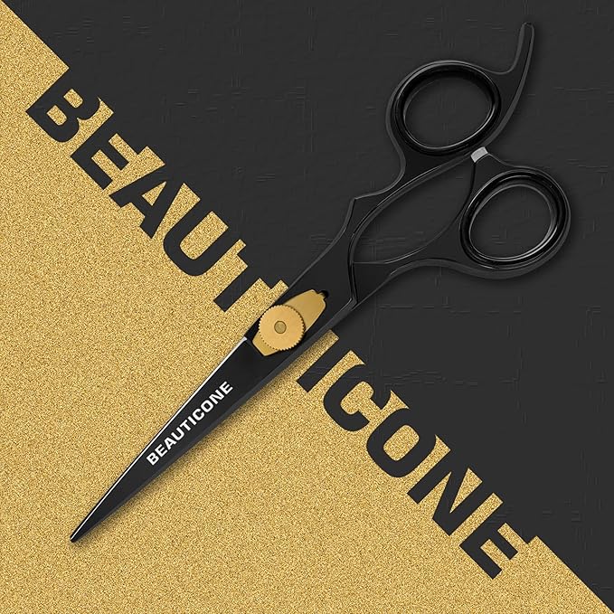 BEAUTICONE Hair Cutting Scissors, Professional 6.5" Barber Shears for Haircut Men/Women, Beard & Mustache Trimming Stainless Steel Hairdressing Scissors, Adjustable Screw