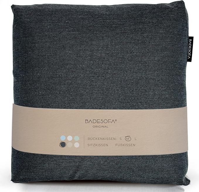 BADESOFA® Luxury Bath Pillow M - Lusciously Soft & Comfortable Tub Pillow for Bathtub - Washable & Quick-Drying Bath Back Pillow - Non-Slip Full Body Tub Pillow - Luxury Spa Cushion in Charcoal