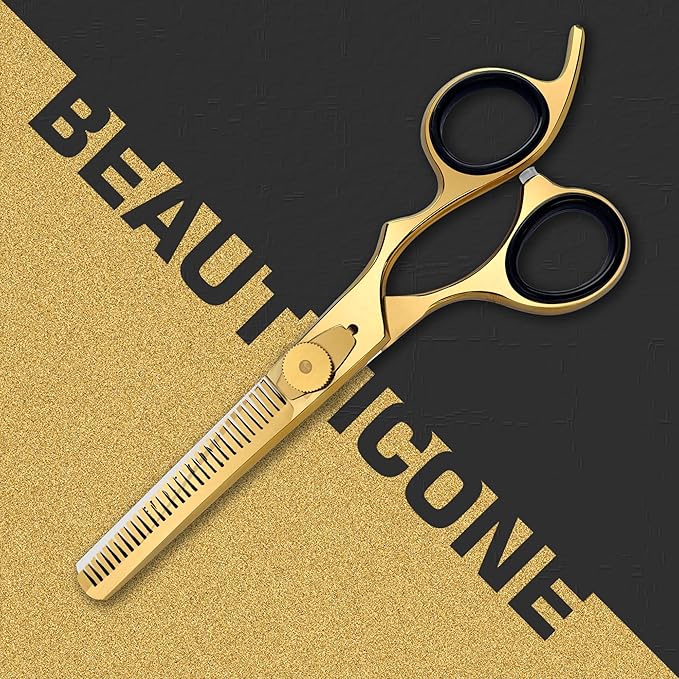Hair Cutting & Thinning Scissors Set, Professional 6.5" Barber Shears for Haircut Men/Women, Beard & Mustache Trimming Stainless Steel Hairdressing Scissors, Adjustable Screw
