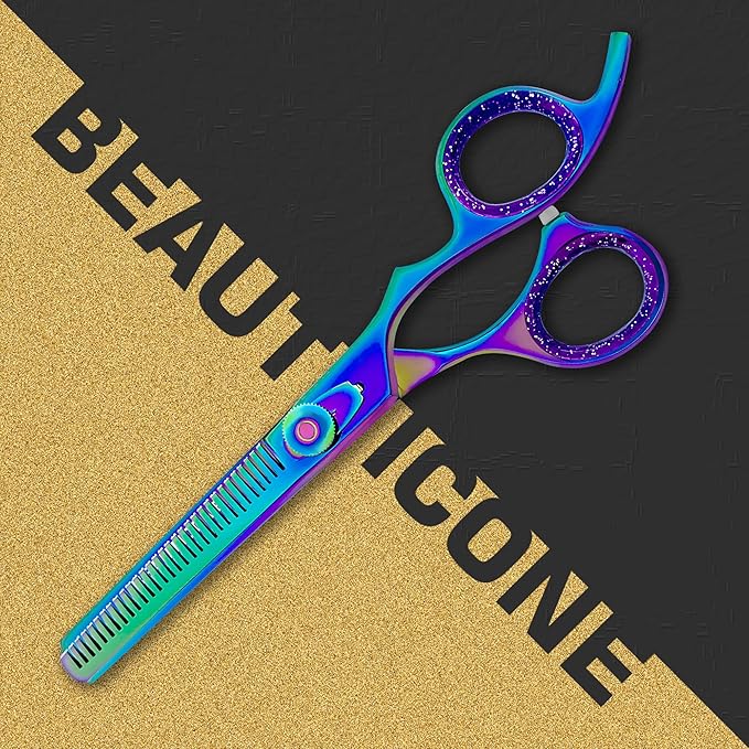 Hair Cutting & Thinning Scissors Set, Professional 6.5" Barber Shears for Haircut Men/Women, Beard & Mustache Trimming Stainless Steel Hairdressing Scissors, Adjustable Screw