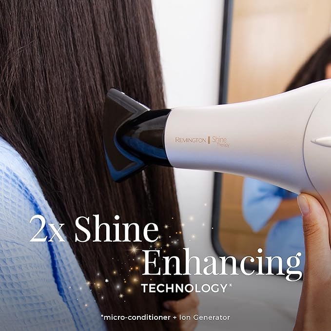REMINGTON Shine Therapy Argan Oil & Keratin Hair Dryer/Blow Dryer (Pack of 2)