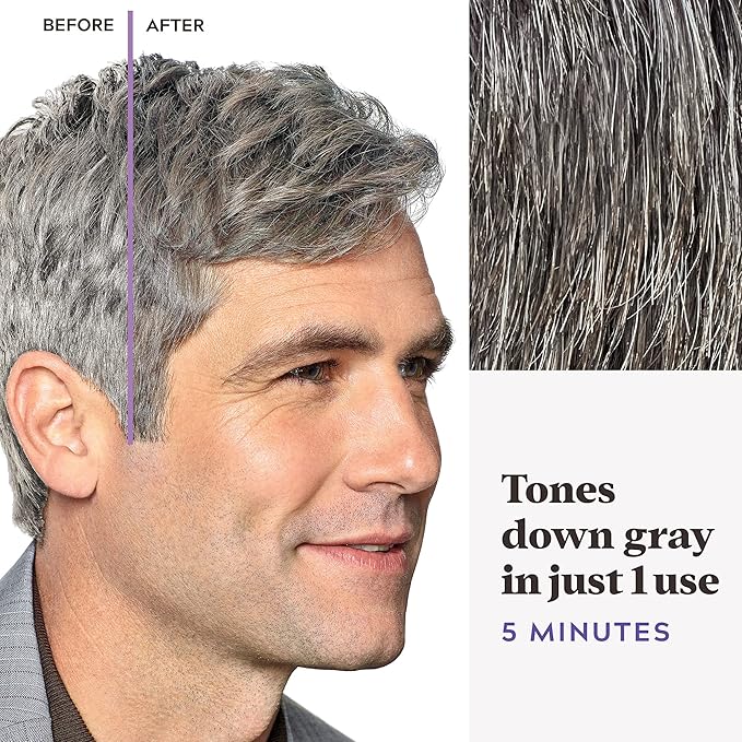 Just For Men Touch of Gray, Mens Hair Color Kit with Comb Applicator for Easy Application, Great for a Salt and Pepper Look - Medium Brown, T-35, Pack of 1
