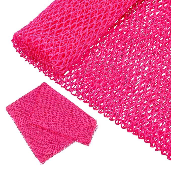 Geiserailie African Net Sponge Long Bathing Net Shower Body Scrubber Back Scrubber Skin Smoother Bathing Sponge for Daily Use or Stocking Stuffer(Pink)