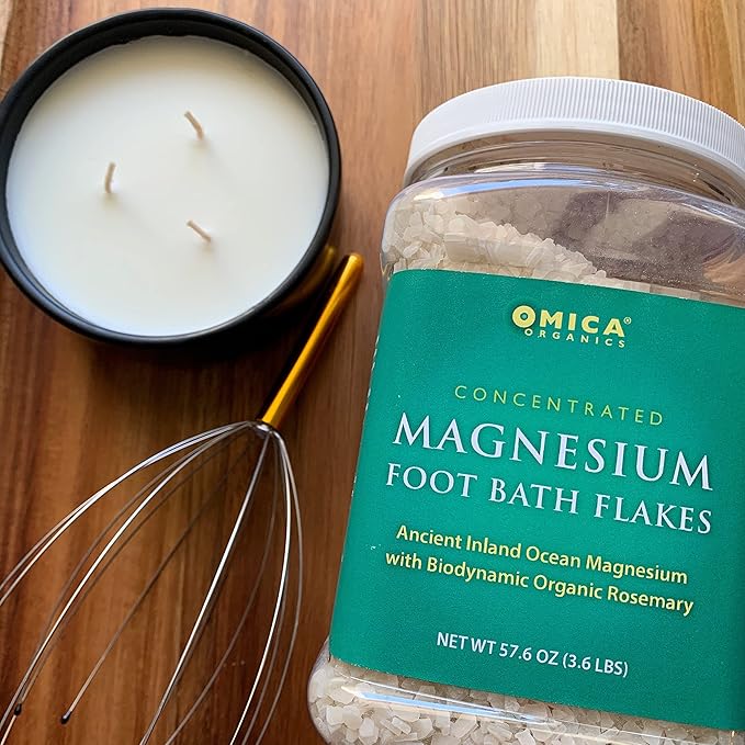 Magnesium Foot Bath Flakes with Biodynamic Organic Rosemary (3.6 lbs)