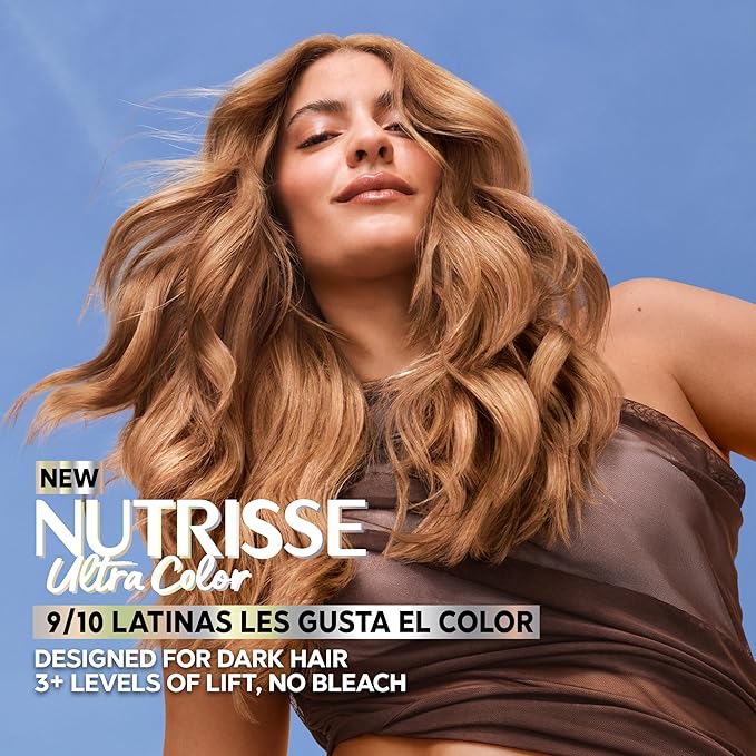 Garnier Nutrisse Ultra Color Nourishing Bold Permanent Hair Color Creme, LC3 Hi-Lift Blonde (Tres Leches), Pack of 2, Hair Dye Kit for 8 Weeks of Bold Hair Color Even on Dark Bases