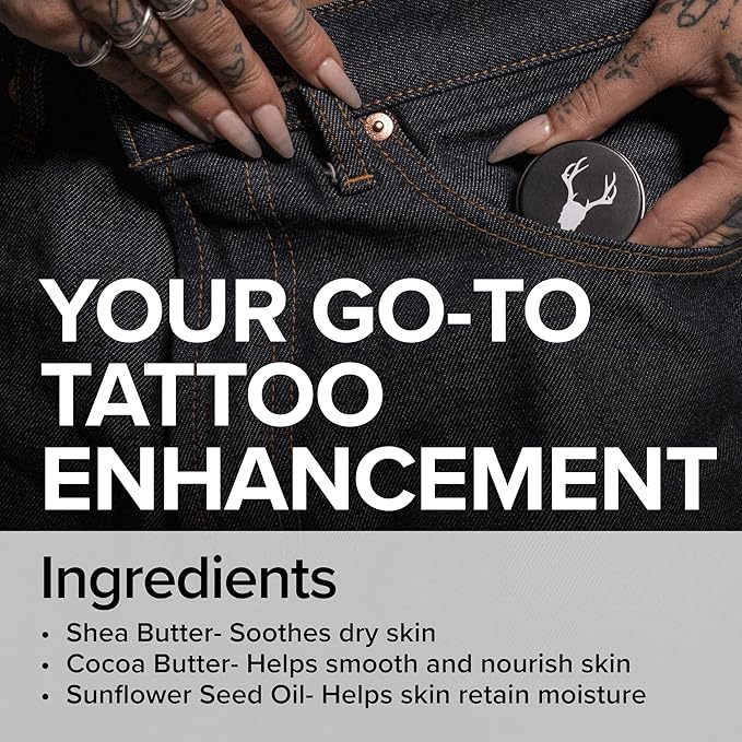 Tangerine & Vanilla Balm Salve - Tattoo Balm & Aftercare Cream, Color Enhancement that Revives Old Tattoos, Hydrates New Tattoos