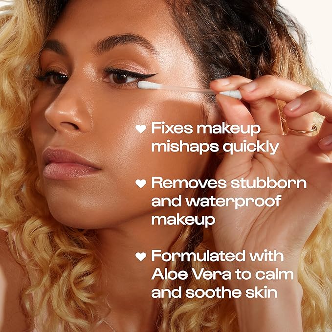Alleyoop Cotton Swabs for Makeup, Tip Off Liquid-Filled Makeup Removing Swabs (24 Count, 3 Pack) - Easy-To-Use & Space Saving Makeup Remover - Disposable Cotton Tips for Eye, Lip, Eyebrow, & Eyeshadow