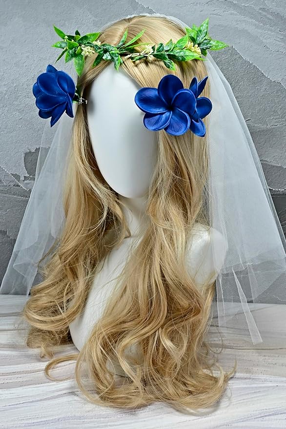 Pack of 2 Real Touch Flowers Hawaiian Flower Hair Clips Plumeria Hibiscus Hair Clips Handmade Hair Accessories for Beach Wedding Bridal Party Mother's Day Women Girls Holiday Gifts (c-828, 2pcs)