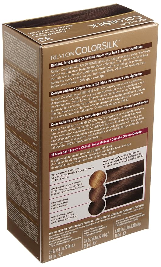 Revlon Colorsilk Haircolor, Dark Soft Brown, 4.4 Ounces (Pack of 3)
