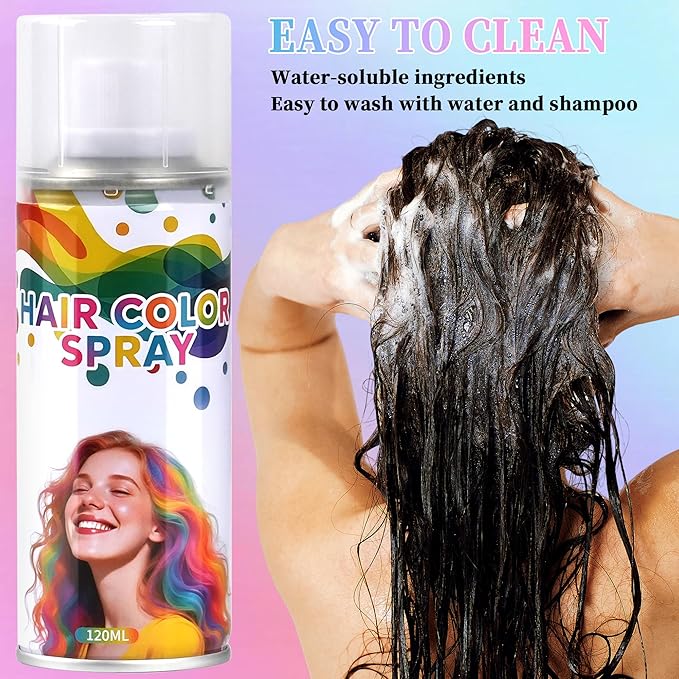 2 Pack Black hair spray,Black Hair spray temporary for Women Kids Men, Washable Temporary Hair Dye Spray，Spray hair color Non-Sticky，For Christmas Party, Halloween Crazy Hair Day,Cosplay Party